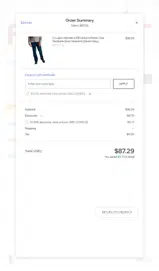 WELCOME10 coupon verification screenshot