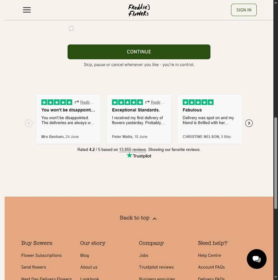 Freddie's Flowers checkout page showing Freddie's Flowers promo code box | Screenshot taken by SimplyCodes community member on Feb 9, 2026