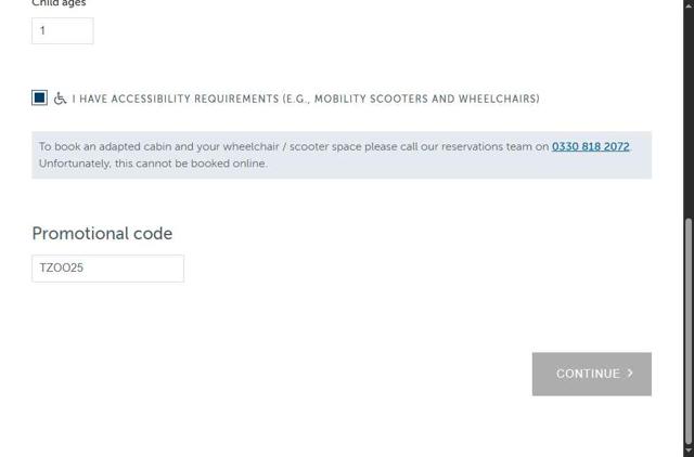 Fred Olsen Cruise Lines checkout page showing Fred Olsen Cruise Lines promo code box | Screenshot taken by SimplyCodes community member on Jun 13, 2025