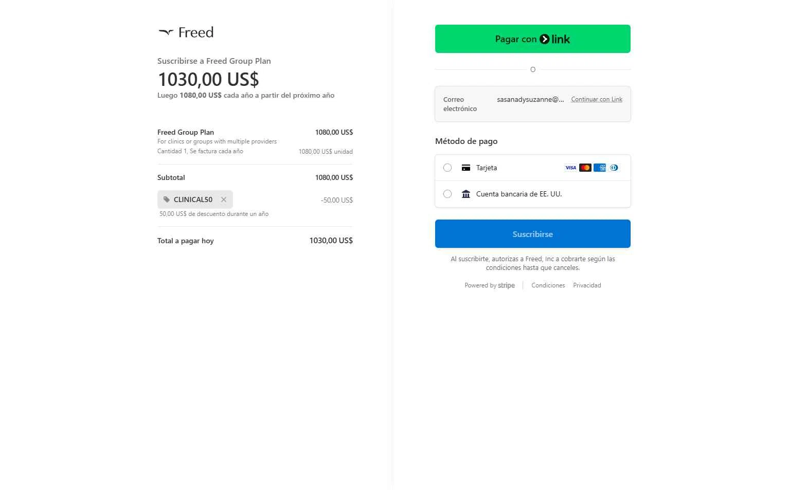 Freed checkout page showing Freed discount code box | Screenshot taken by SimplyCodes community member on Jan 6, 2026