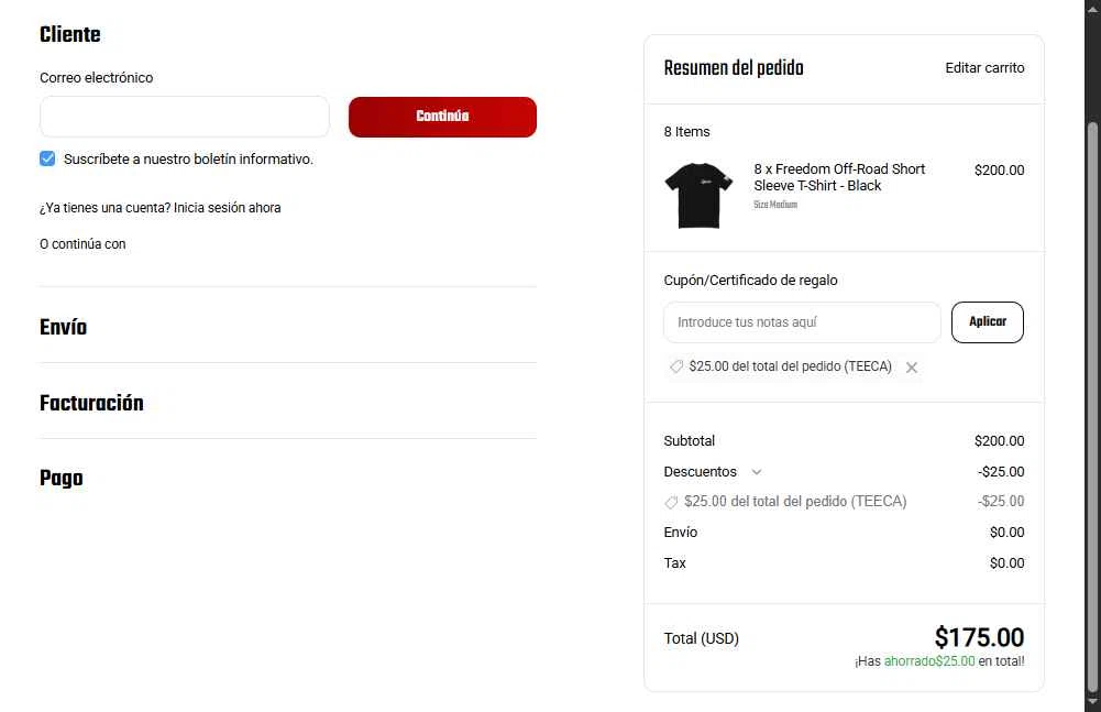 Freedom Off-Road checkout page showing Freedom Off-Road coupon code box | Screenshot taken by SimplyCodes community member on Jan 8, 2026