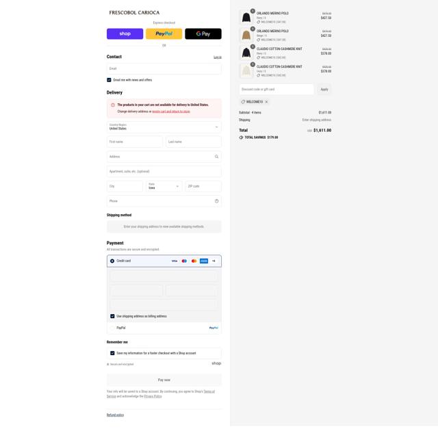 Frescobol Carioca checkout page showing Frescobol Carioca promo code box | Screenshot taken by SimplyCodes community member on Sep 8, 2025