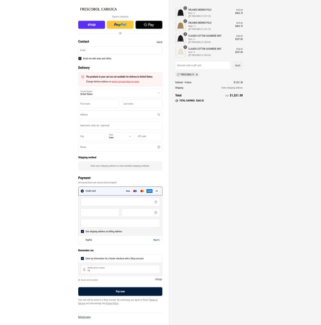 Frescobol Carioca checkout page showing Frescobol Carioca promo code box | Screenshot taken by SimplyCodes community member on Sep 8, 2025