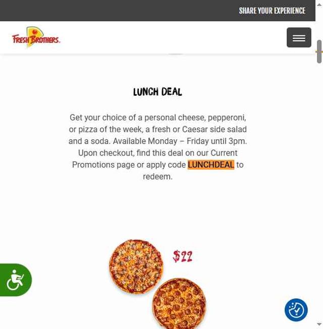Fresh Brothers checkout page showing Fresh Brothers coupon code box | Screenshot taken by SimplyCodes community member on Jun 19, 2025