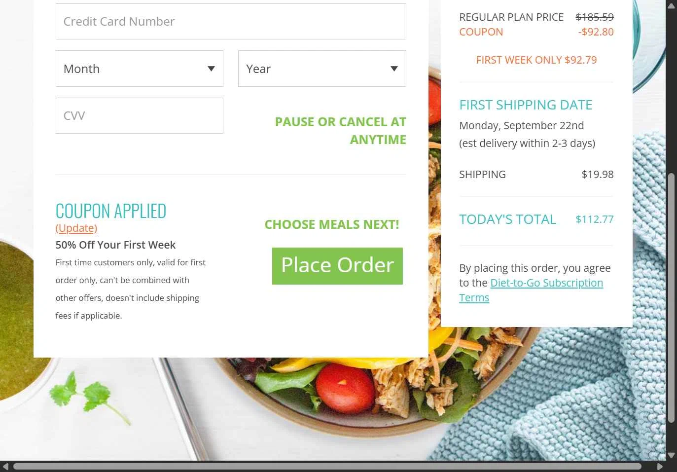 Freshology checkout page showing Freshology coupon code box | Screenshot taken by SimplyCodes community member on Sep 18, 2025