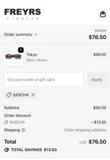 SASCHA coupon verification screenshot