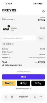 NINO15 coupon verification screenshot