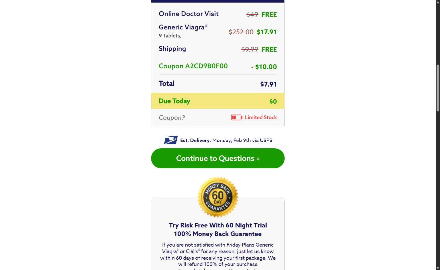 Friday Plans checkout page showing Friday Plans coupon code box | Screenshot taken by SimplyCodes community member on Feb 5, 2026