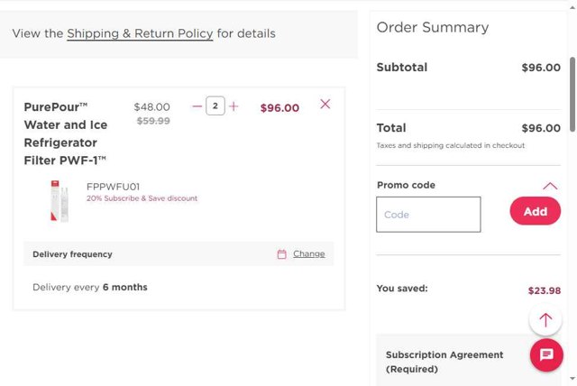 Frigidaire checkout page showing Frigidaire discount code box | Screenshot taken by SimplyCodes community member on Aug 6, 2025