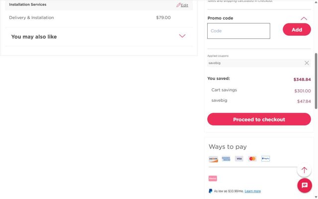 Frigidaire checkout page showing Frigidaire discount code box | Screenshot taken by SimplyCodes community member on Aug 12, 2025