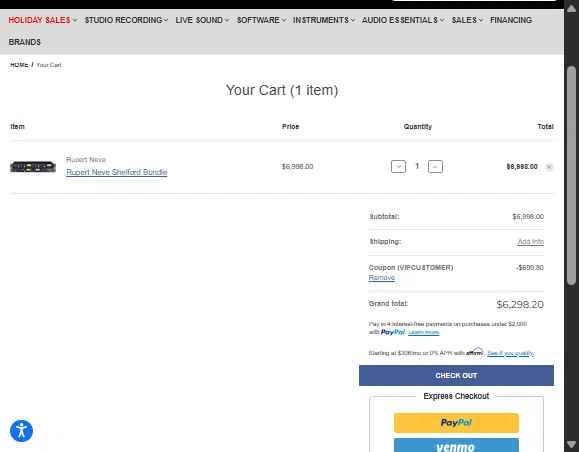 Front End Audio checkout page showing Front End Audio coupon code box | Screenshot taken by SimplyCodes community member on Nov 30, 2025