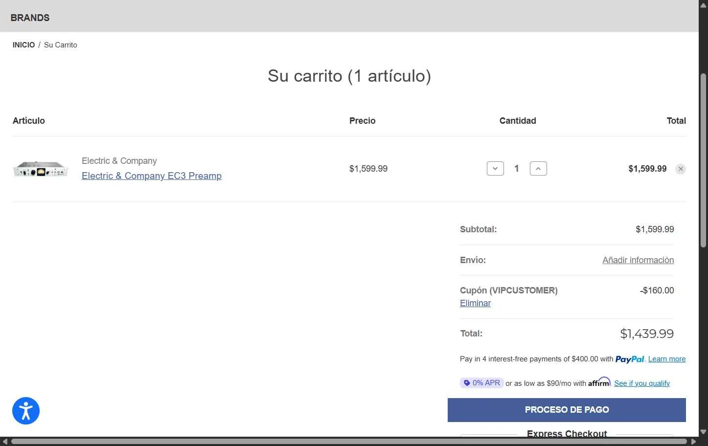 Front End Audio checkout page showing Front End Audio coupon code box | Screenshot taken by SimplyCodes community member on Dec 29, 2025