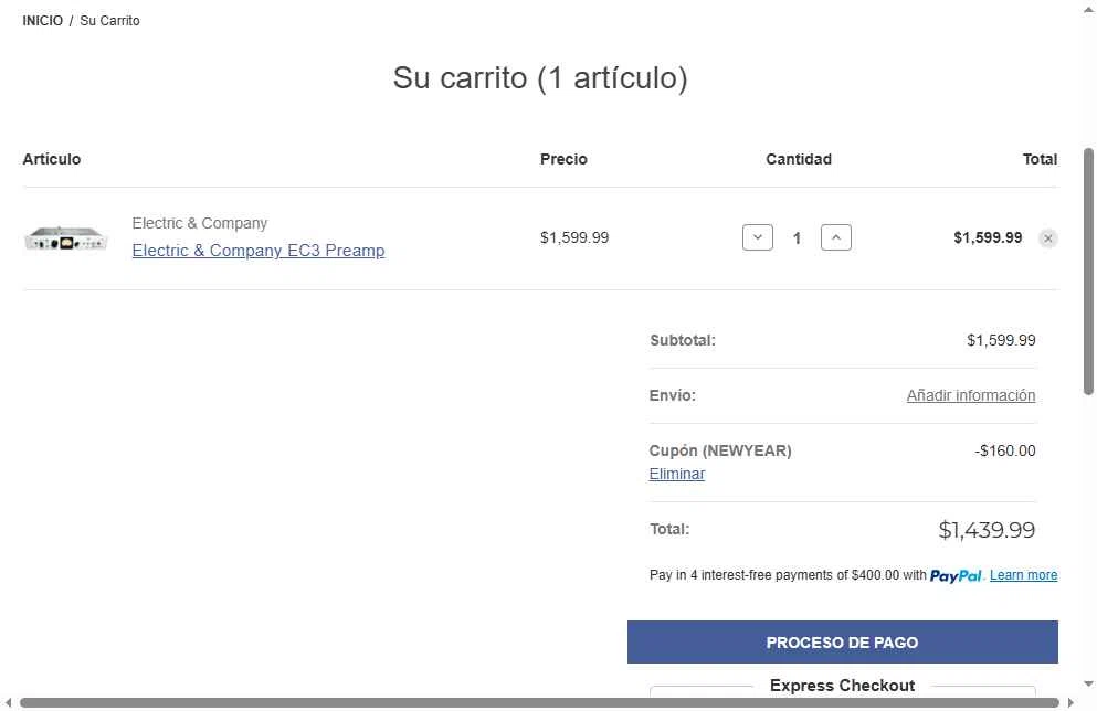 Front End Audio checkout page showing Front End Audio coupon code box | Screenshot taken by SimplyCodes community member on Jan 1, 2026