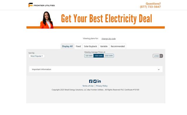 Frontier Utilities checkout page showing Frontier Utilities promo code box | Screenshot taken by SimplyCodes community member on Sep 8, 2025