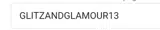 Glitzandglamour13 coupon verification screenshot