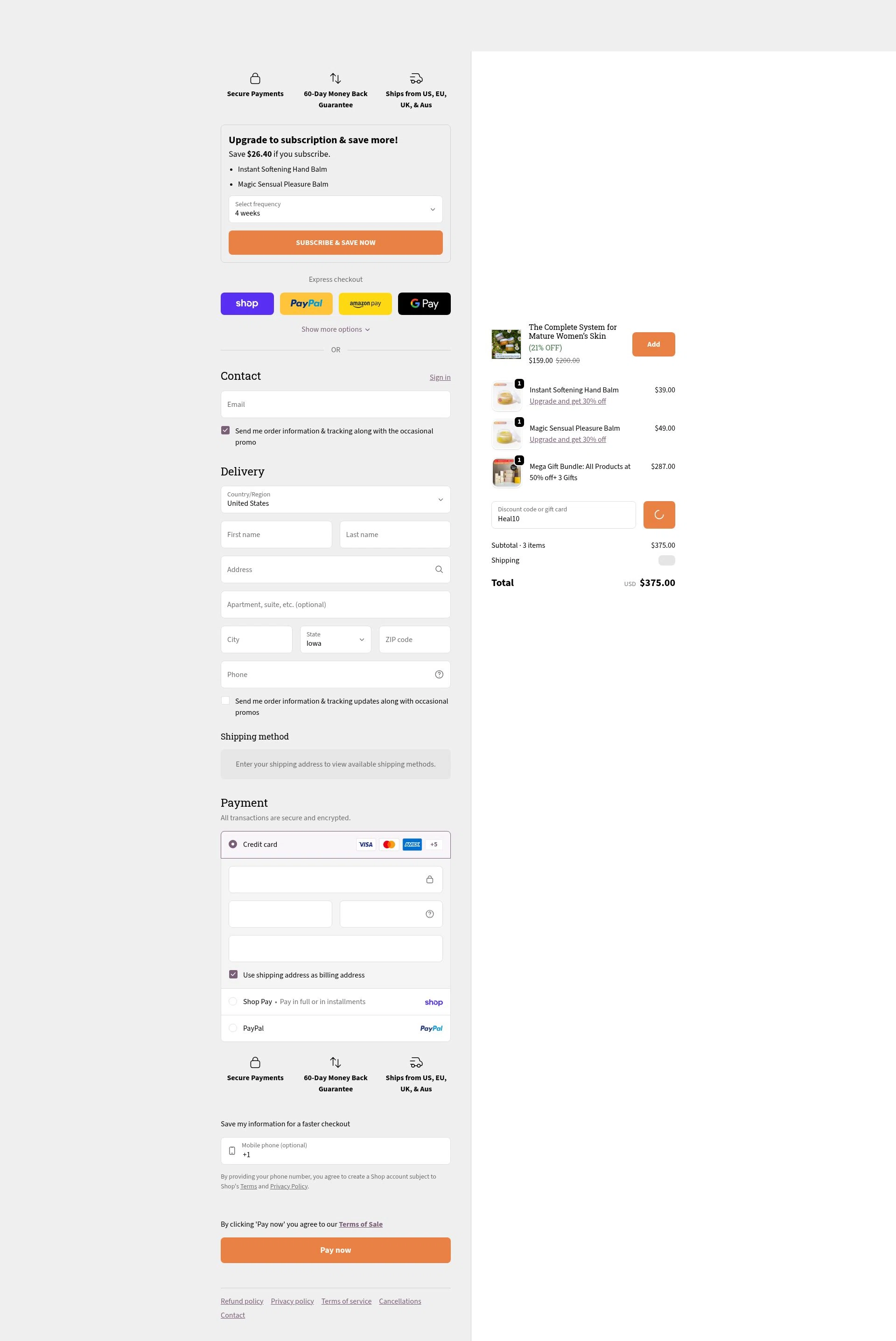 Frøya Organics checkout page showing Frøya Organics promo code box | Screenshot taken by SimplyCodes community member on Feb 19, 2026