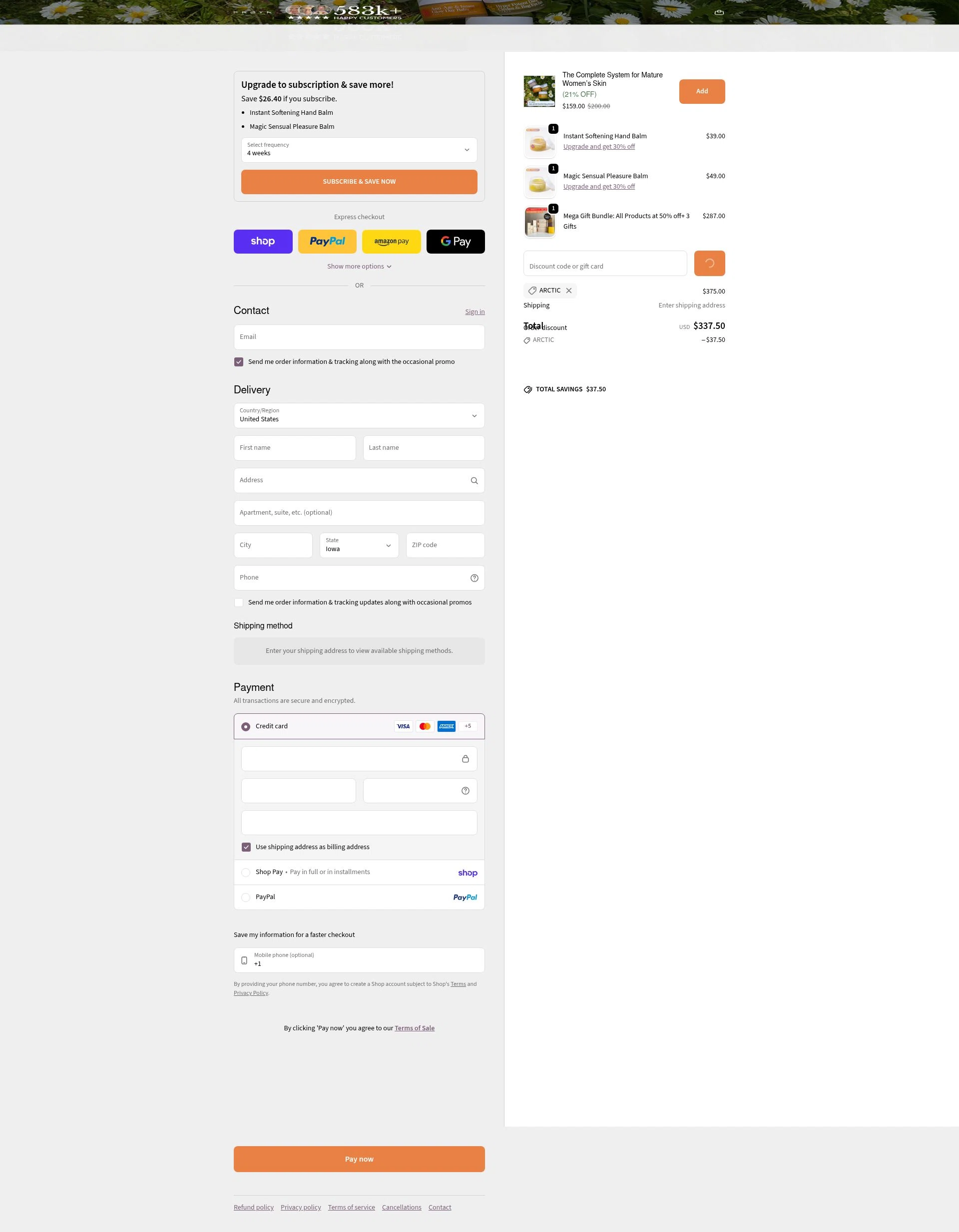 Frøya Organics checkout page showing Frøya Organics promo code box | Screenshot taken by SimplyCodes community member on Feb 14, 2026