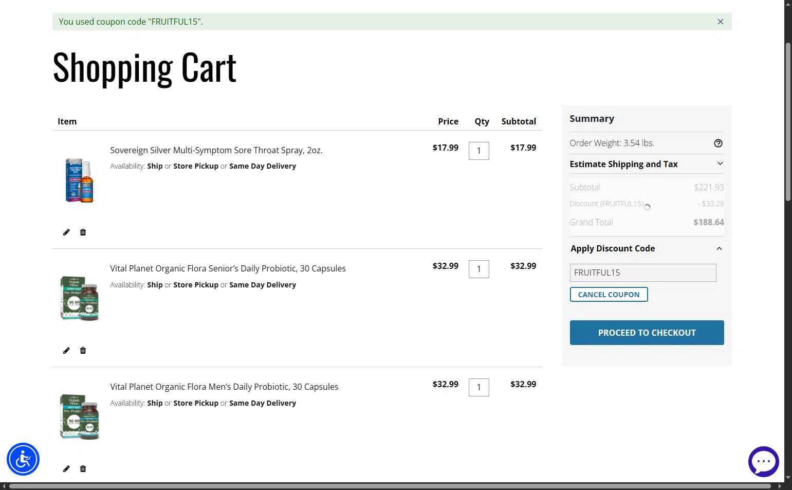 Fruitful Yield checkout page showing Fruitful Yield discount code box | Screenshot taken by SimplyCodes community member on Nov 28, 2025