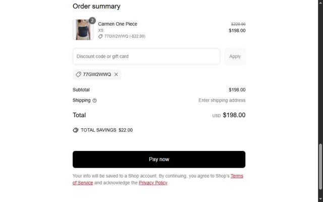 Fruity Booty checkout page showing Fruity Booty discount code box | Screenshot taken by SimplyCodes community member on Apr 21, 2025