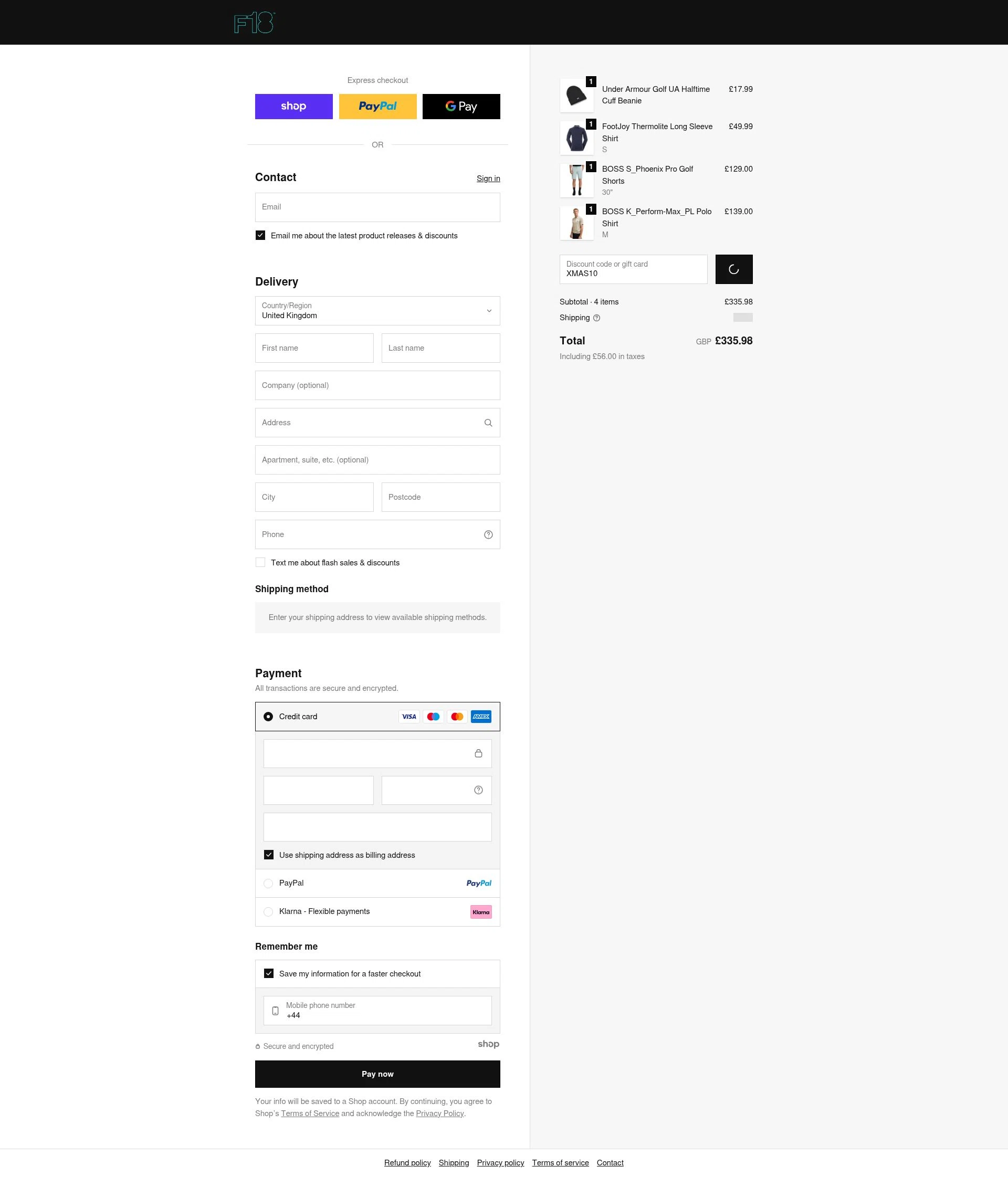 Function 18 checkout page showing Function 18 discount code box | Screenshot taken by SimplyCodes community member on Dec 17, 2025