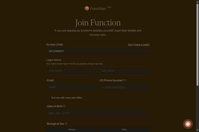 Function Health checkout page showing Function Health promo code box | Screenshot taken by SimplyCodes community member on Sep 9, 2025