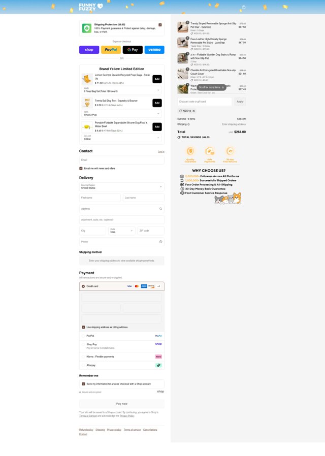 FUNNYFUZZY checkout page showing FUNNYFUZZY discount code box | Screenshot taken by SimplyCodes community member on Sep 2, 2025
