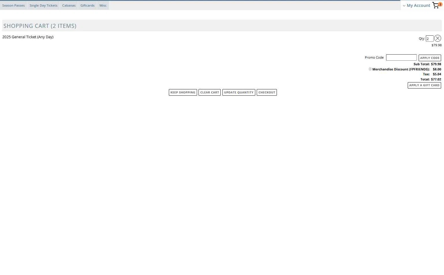 Fun-Plex checkout page showing Fun-Plex coupon code box | Screenshot taken by SimplyCodes community member on Jul 5, 2025