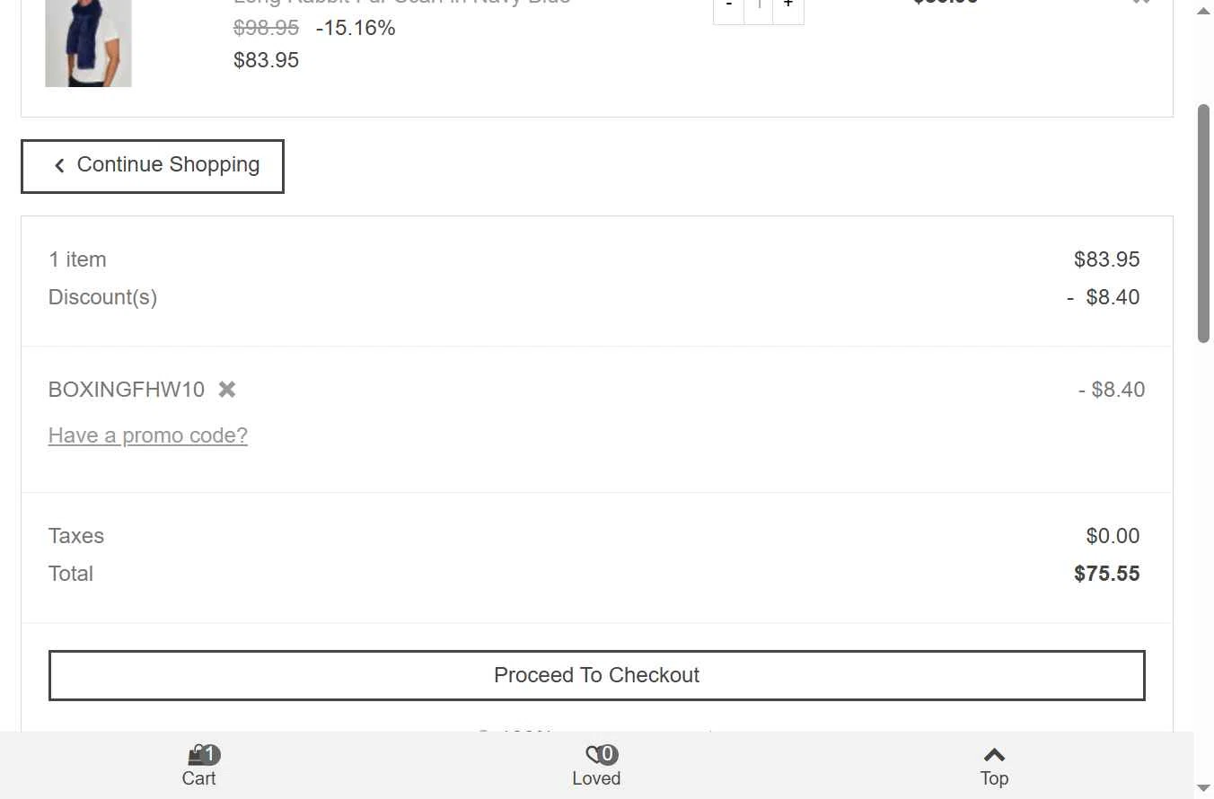 Fur Hat World checkout page showing Fur Hat World promo code box | Screenshot taken by SimplyCodes community member on Dec 23, 2025