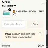 TAKE5 coupon verification screenshot