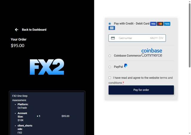 FX2 Funding checkout page showing FX2 Funding discount code box | Screenshot taken by SimplyCodes community member on Aug 14, 2025