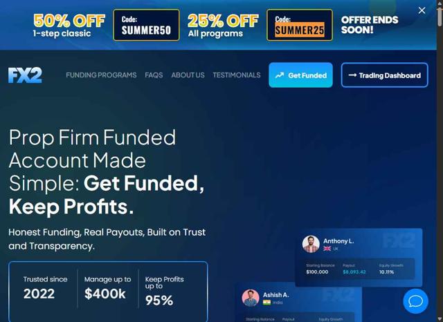 FX2 Funding checkout page showing FX2 Funding discount code box | Screenshot taken by SimplyCodes community member on Jul 29, 2025