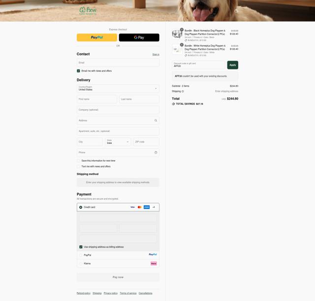 FXW checkout page showing FXW coupon code box | Screenshot taken by SimplyCodes community member on Sep 13, 2025