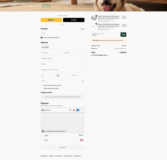 FXW checkout page showing FXW coupon code box | Screenshot taken by SimplyCodes community member on Sep 13, 2025