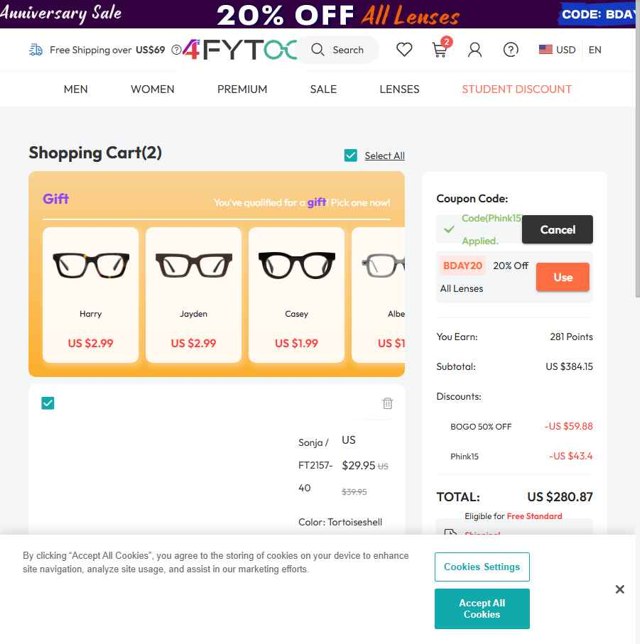 Fytoo checkout page showing Fytoo coupon code box | Screenshot taken by SimplyCodes community member on Sep 6, 2025