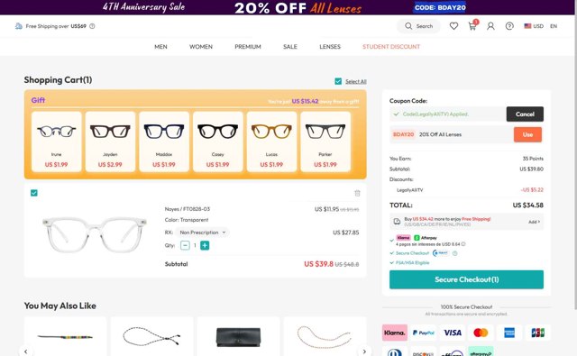 Fytoo checkout page showing Fytoo coupon code box | Screenshot taken by SimplyCodes community member on Sep 1, 2025
