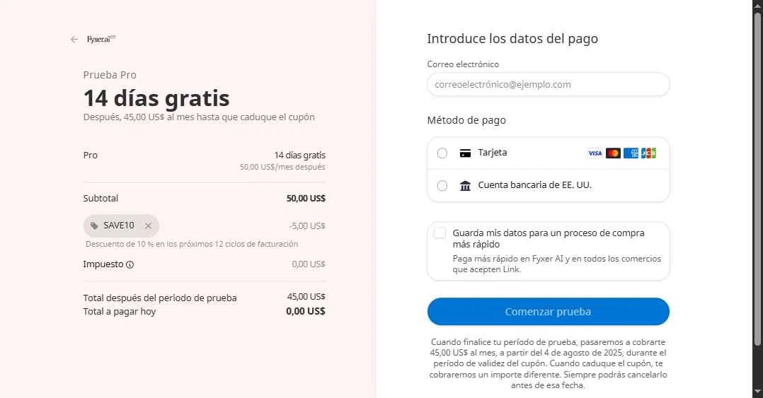 Fyxer.ai checkout page showing Fyxer.ai promo code box | Screenshot taken by SimplyCodes community member on Jul 21, 2025