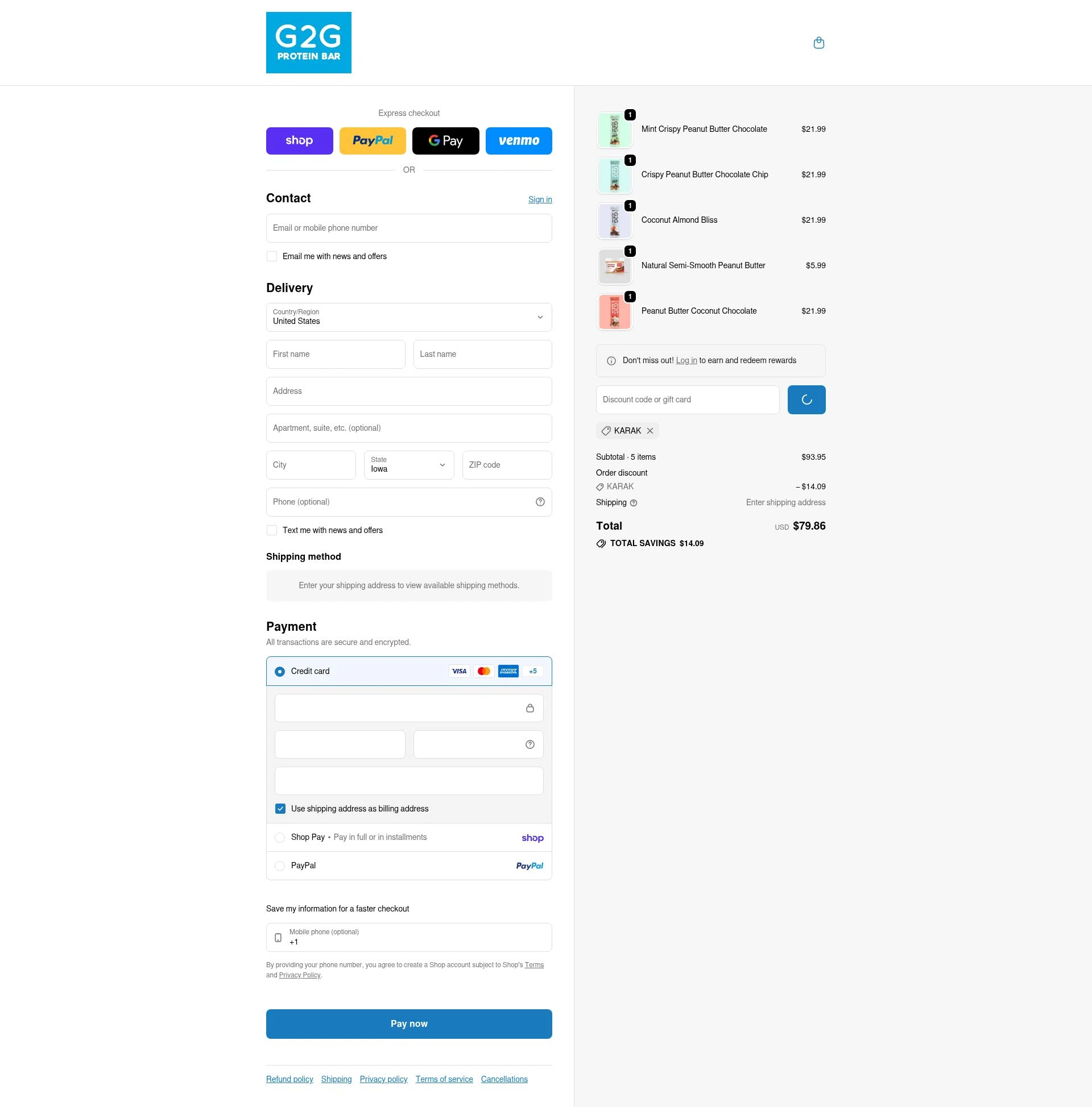 G2G Bar checkout page showing G2G Bar promo code box | Screenshot taken by SimplyCodes community member on Feb 5, 2026