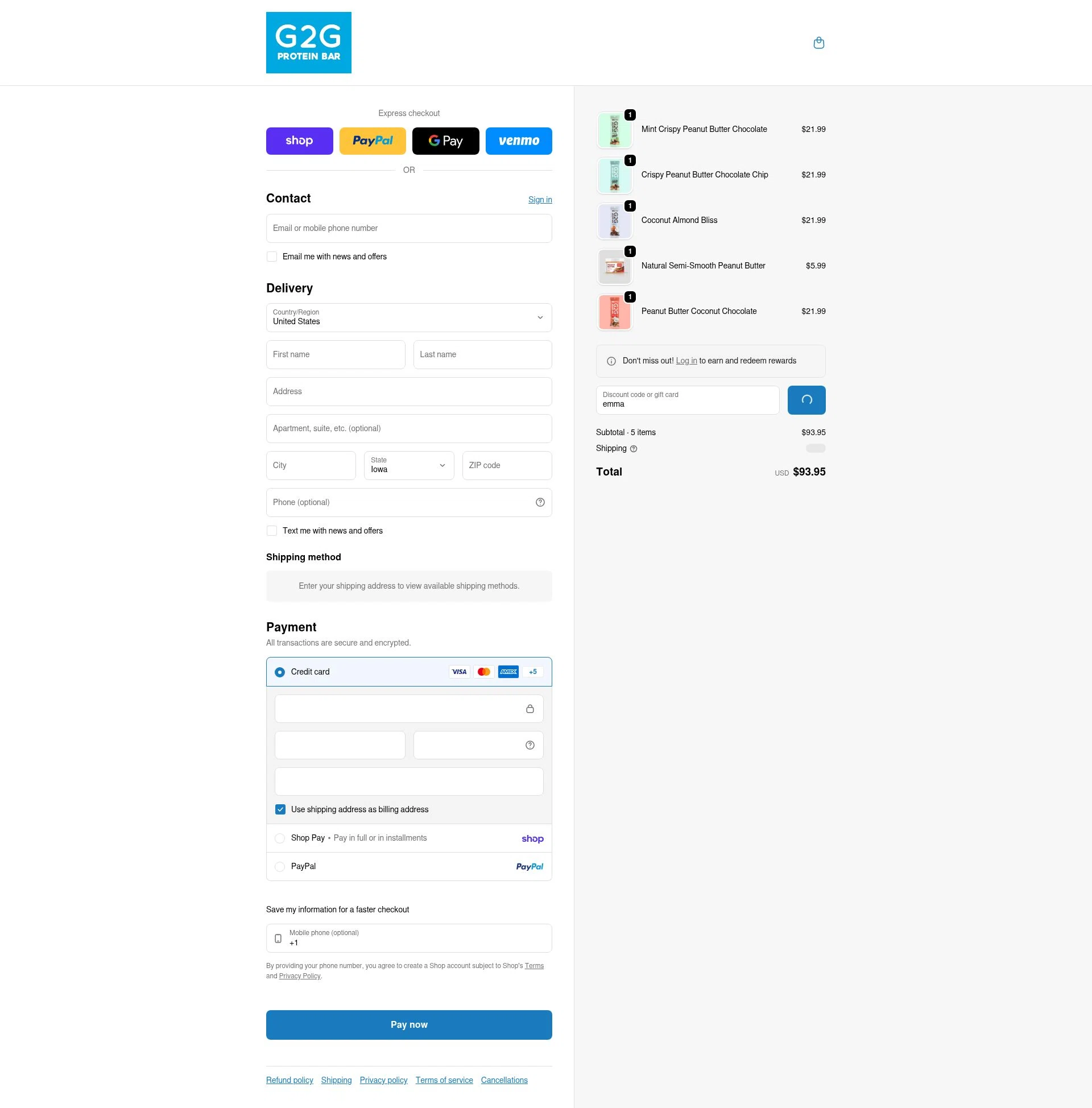 G2G Bar checkout page showing G2G Bar promo code box | Screenshot taken by SimplyCodes community member on Feb 5, 2026