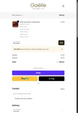 WELCOME0 coupon verification screenshot