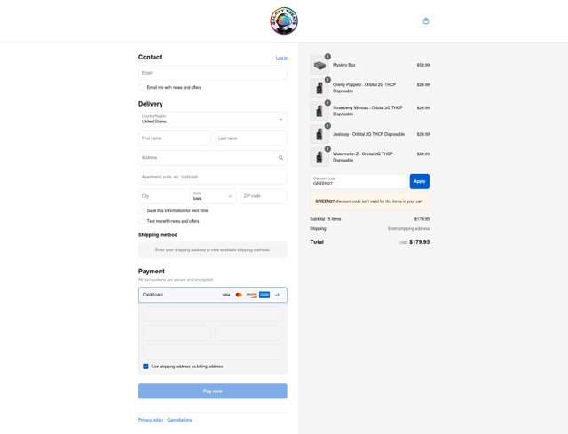 Galaxy Treats checkout page showing Galaxy Treats promo code box | Screenshot taken by SimplyCodes community member on Sep 8, 2025