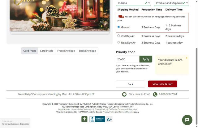 The Gallery Collection checkout page showing The Gallery Collection promo code box | Screenshot taken by SimplyCodes community member on Aug 29, 2025