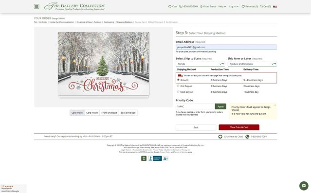 The Gallery Collection checkout page showing The Gallery Collection promo code box | Screenshot taken by SimplyCodes community member on Aug 25, 2025