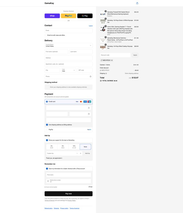 Gamakay checkout page showing Gamakay discount code box | Screenshot taken by SimplyCodes community member on Sep 1, 2025
