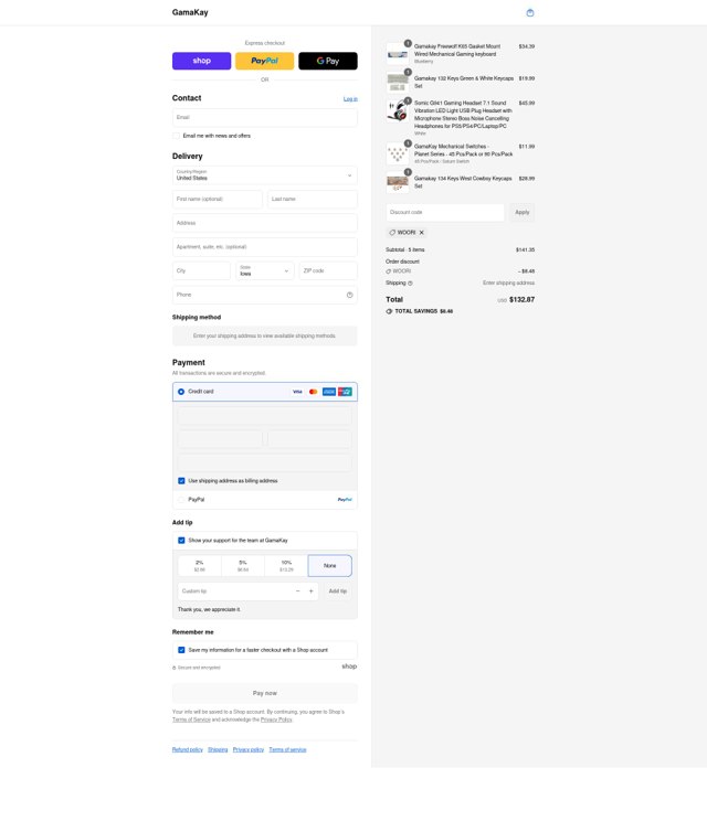 Gamakay checkout page showing Gamakay discount code box | Screenshot taken by SimplyCodes community member on Sep 1, 2025
