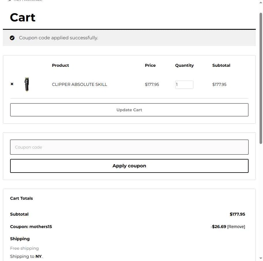 Gama Professional checkout page showing Gama Professional promo code box | Screenshot taken by SimplyCodes community member on May 2, 2025
