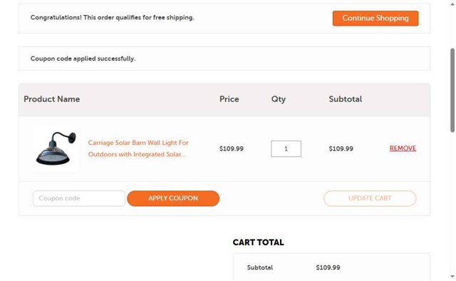 Gama Sonic checkout page showing Gama Sonic coupon code box | Screenshot taken by SimplyCodes community member on Aug 29, 2025