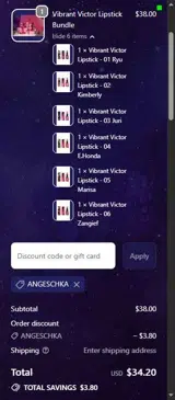 ANGESCHKA coupon verification screenshot