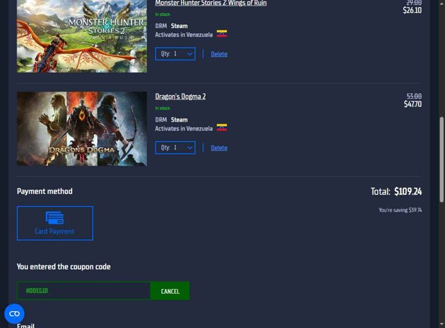 GamersGate checkout page showing GamersGate coupon code box | Screenshot taken by SimplyCodes community member on Aug 22, 2025