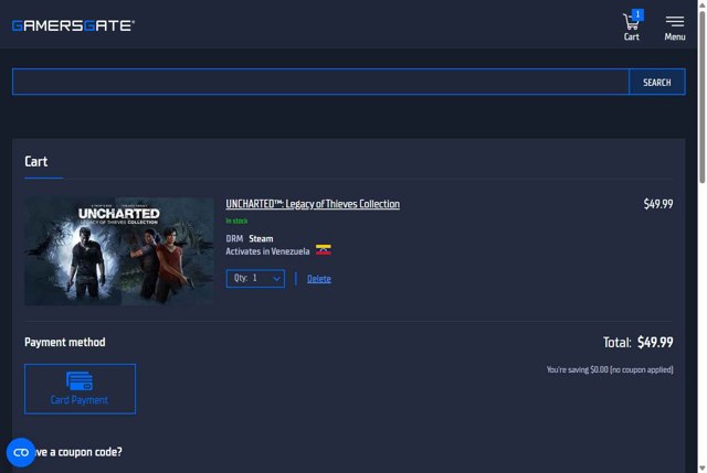 GamersGate checkout page showing GamersGate coupon code box | Screenshot taken by SimplyCodes community member on Sep 3, 2025