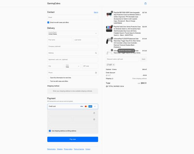 GamingCobra checkout page showing GamingCobra promo code box | Screenshot taken by SimplyCodes community member on Sep 10, 2025